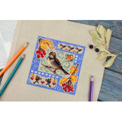 Kreuzstich-Set "Mini-Sampler. Herbstkomposition" 13x13 cm SNV-973