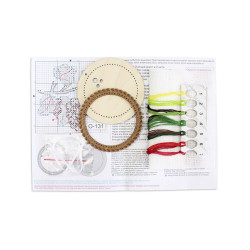 Вышивка крестом на деревянной основе "Миниатюра. Летние ягоды. Смородина" 10x10 см SO-131
