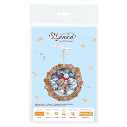 Вышивка крестом на деревянной основе "Миниатюра. На речном льду" 11x12 см SO-134