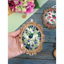 Вышивка крестом на деревянной основе "Миниатюра. Черничный лес" 14x10 см SO-143