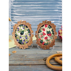 Вышивка крестом на деревянной основе "Миниатюра. Черничный лес" 14x10 см SO-143