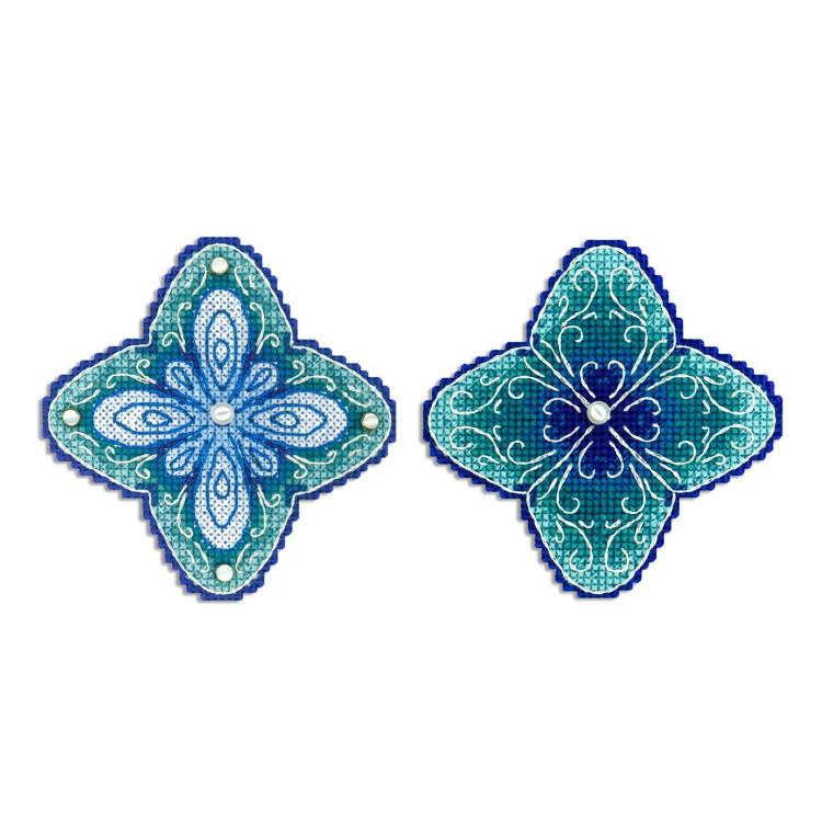 Набор для вышивания крестиком "Морозный цветок" 9x9 см SR-1101