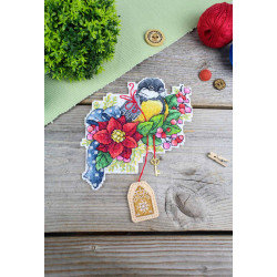 Набор для вышивания крестом "Праздничная синичка" 14x13 см SR-1132