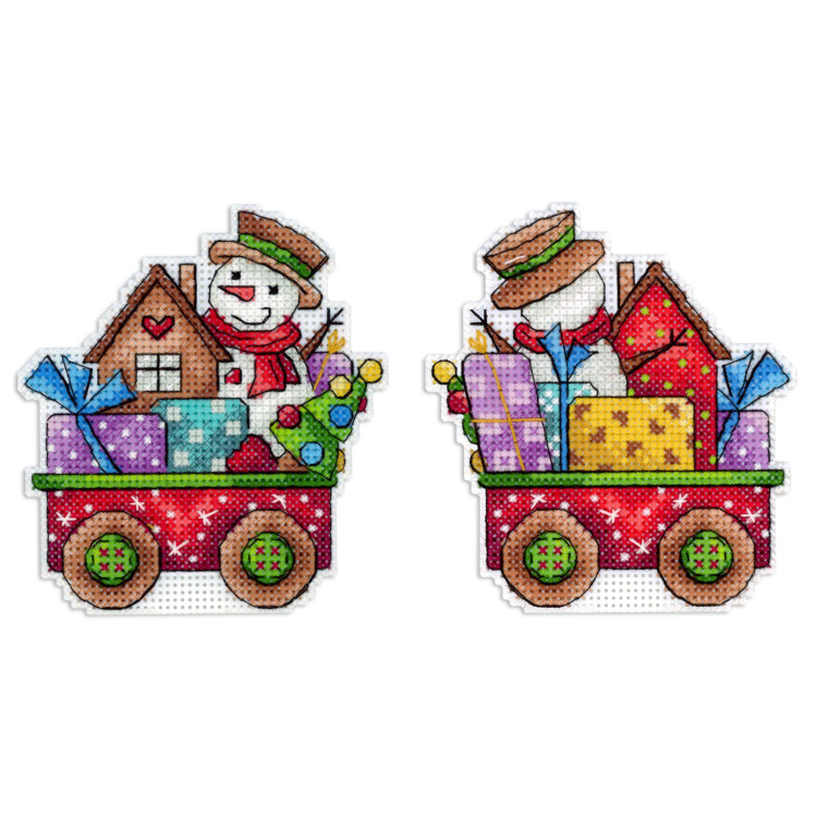 Набор для вышивания крестиком "Счастье на колесах" 10x9 см SR-1136