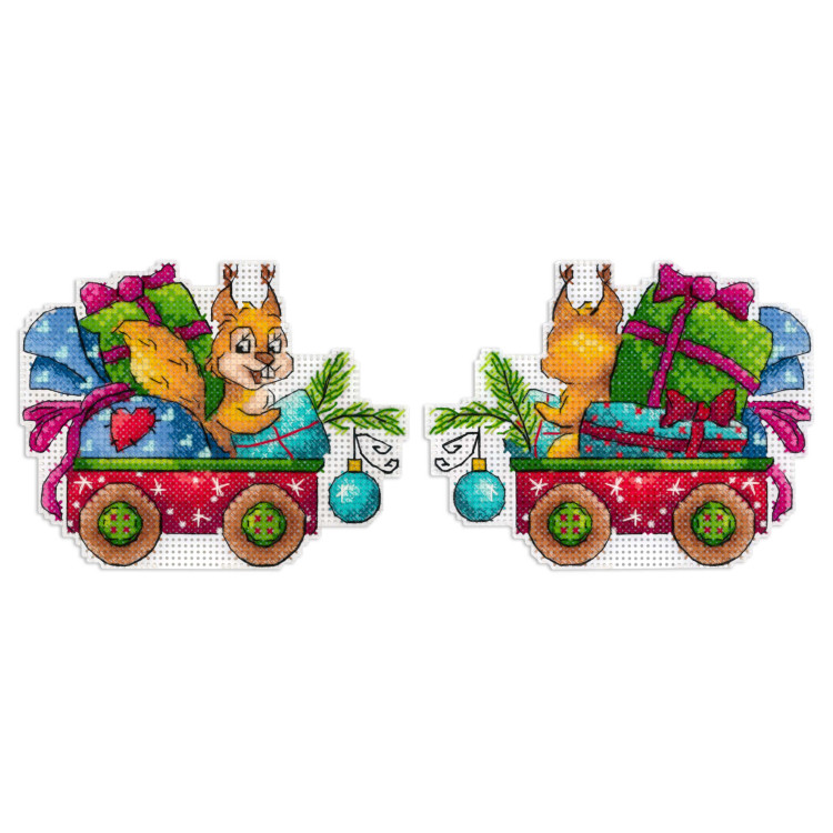 Kreuzstich-Set „Freches Eichhörnchen“ 9x12 cm SR-1138