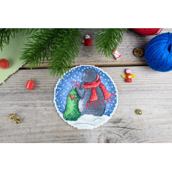 Набор для вышивания крестом "Романтические пингвины" 9x9 см SR-1157