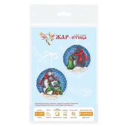 Набор для вышивания крестом "Романтические пингвины" 9x9 см SR-1157