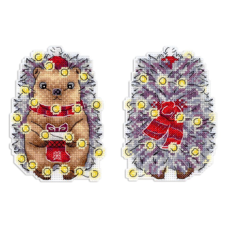 Cross stitch kit "New Year's hedgehog" 12x8 cm SR-1173