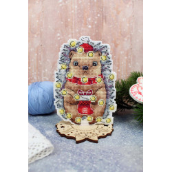 Cross stitch kit "New Year's hedgehog" 12x8 cm SR-1173