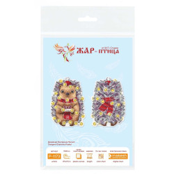 Cross stitch kit "New Year's hedgehog" 12x8 cm SR-1173
