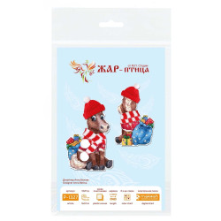 Набор для вышивания крестиком "Лошадь в шапке" 13x9 см SR-1327