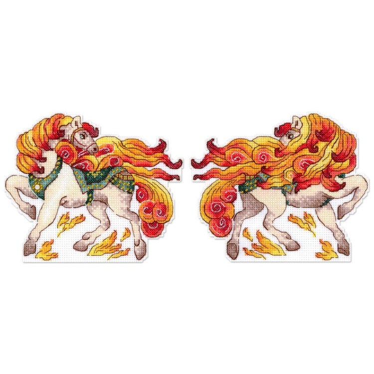 Kreuzstich-Set "Feuriges Pferd" 12x15 cm SR-1329
