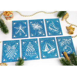 Cross stitch kit "Garland "Lace Miracle" (7 flags)" 11x8 cm ST-1001