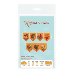 Kreuzstich-Set "Herbstgirlande orange (7 Flaggen)" 10x7 cm ST-1002