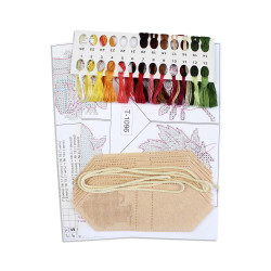 Kreuzstich-Set "Herbstgirlande beige (7 Flaggen)" 10x7 cm ST-1096