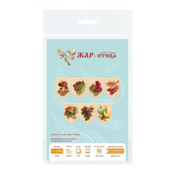 Kreuzstich-Set "Herbstgirlande beige (7 Flaggen)" 10x7 cm ST-1096