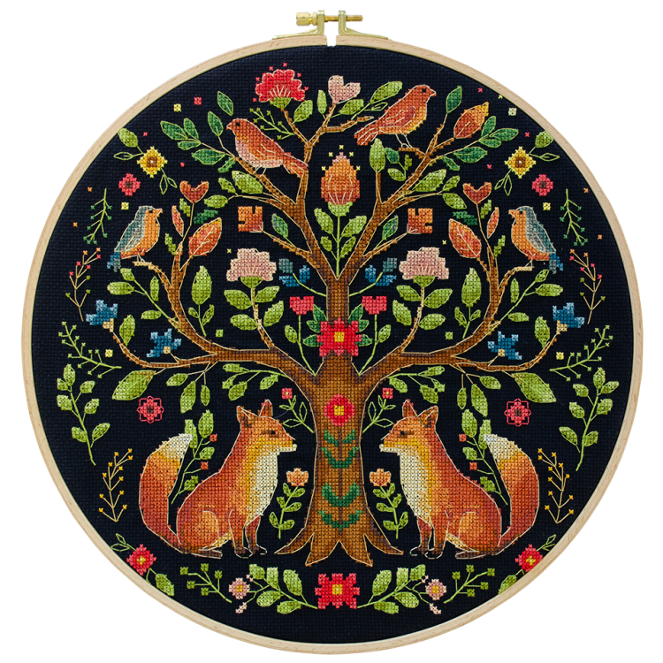 Kreuzstich-Set "Der Baum der Waldmärchen" 30x30 cm AAH-298
