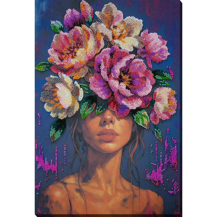 Pagrindinis karoliukų siuvinėjimo rinkinys "Žydinčios mintys" 26x39 cm AAB-958