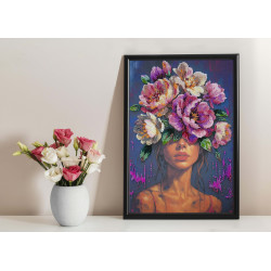 Pagrindinis karoliukų siuvinėjimo rinkinys "Žydinčios mintys" 26x39 cm AAB-958