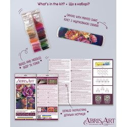 Pagrindinis karoliukų siuvinėjimo rinkinys "Žydinčios mintys" 26x39 cm AAB-958