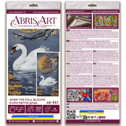 Pagrindinis karoliukų siuvinėjimo rinkinys „Kai žydi siela“ 20x40 cm AAB-957