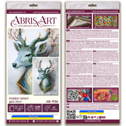 Pagrindinis karoliukų siuvinėjimo rinkinys "Miško dvasia" 24x36 cm AAB-956