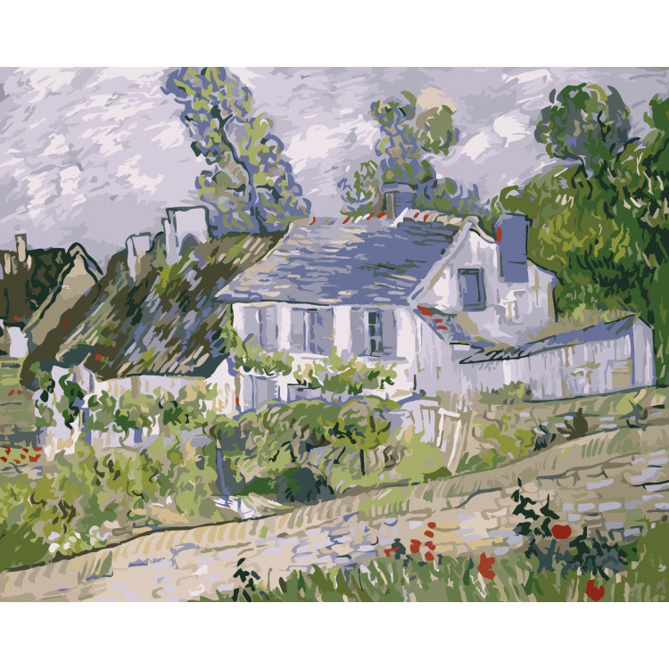 (Discontinued) Wizardi Painting by Numbers Kit House in Auvers 40x50 cm G003