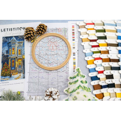 Kreuzstich-Set "Viktorianische Weihnachten" 19x39cm SLETIL9953