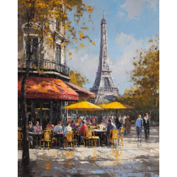 Deimantinis paveikslas su porėmiu "Paryžiaus gatvė" 40x50 cm DP437