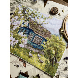 Набор для вышивания крестом «Сирень у дома» 28 х 22,2 cm SANS-77