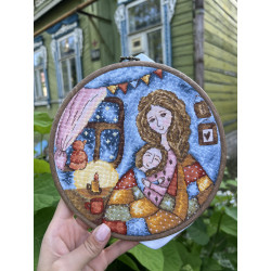 Набор для вышивания крестиком "Мамино тепло" 19 х 19 см SANM-41