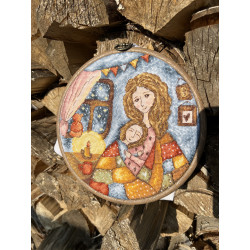 Набор для вышивания крестиком "Мамино тепло" 19 х 19 см SANM-41