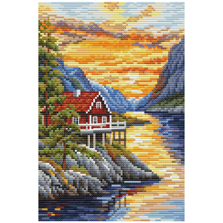 Zählkreuzstich-Set "Lakeside Cottage" CDABC8103