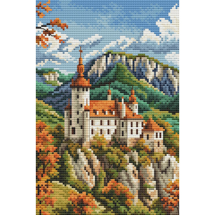 Zählkreuzstich-Set "Burg in den Bergen" CDABC8109