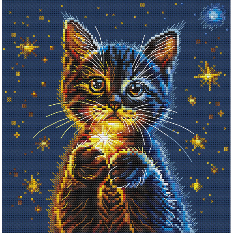 Zählkreuzstich-Set „Kitten’s Secret Stars“ CDABC8116