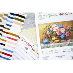 Kryželiu siuvinėjimo rinkinys. "Auksinis žiedas" 30x21 cm SG723