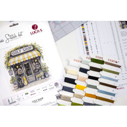 Kryželiu siuvinėjimo rinkinys. "Golfo krautuvėlė" 24 x 25 cm SB1438