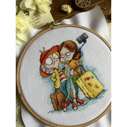 Kryželiu siuvinėjimo rinkinys "Močiutės keliautojos" 12 х 14 cm SANB-28