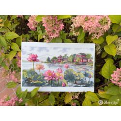 Kryželiu siuvinėjimo rinkinys "Lotus Dreams" 24x44 SK281