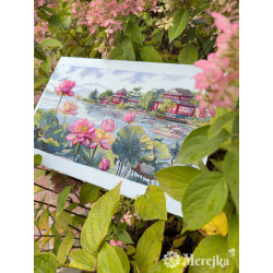 Kryželiu siuvinėjimo rinkinys "Lotus Dreams" 24x44 SK281