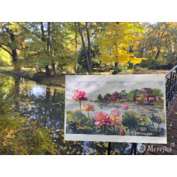 Kryželiu siuvinėjimo rinkinys "Lotus Dreams" 24x44 SK281