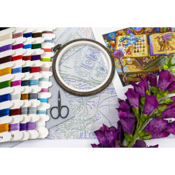 Cross stitch kit "Dragon Studies" 38x29 cm SLETIL9965