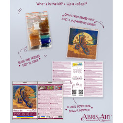 Vidutinio dydžio karoliukų siuvinėjimo rinkinys "Dykumos sparnai" 20x20 cm AAMB-133