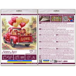 Vidutinio dydžio rinkinys siuvinėjimui karoliukais "Dovana Meilė" 20x20 cm AAMB-132