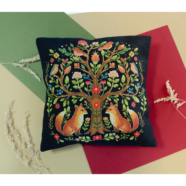 Kryželiu siuvinėjimo rinkinys "Miško pasakų medis" 30x30 cm AAHP-021