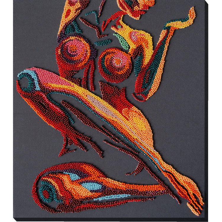 Pagrindinis karoliukų siuvinėjimo rinkinys "Moteriškumo esmė" 25x29 cm AAB-959