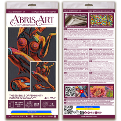 Pagrindinis karoliukų siuvinėjimo rinkinys "Moteriškumo esmė" 25x29 cm AAB-959