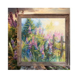 Наборы для вышивания крестиком "Люпиновое лето" 24x24 см RTOM1067