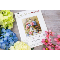 Siuvinėjimo kryželiu rinkinys. "Gėlių nostalgija" 20 x 23 cm SG725