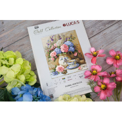 Siuvinėjimo kryželiu rinkinys. "Gėlių nostalgija" 32 x 36 cm SB725